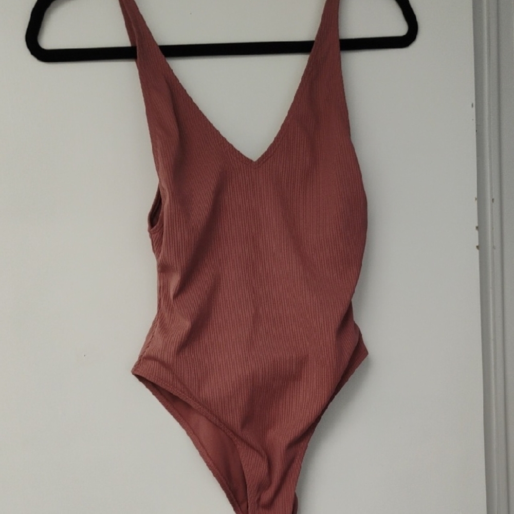Forever 21 Ribbed One Piece - Mauve